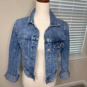 American Rag Cie Jean Jacket Size XS Inside Pocket Distressed